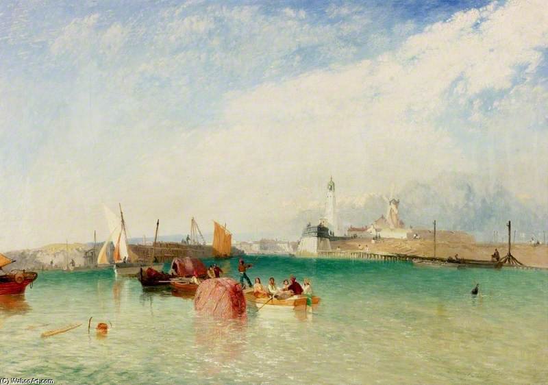 Wikioo.org - The Encyclopedia of Fine Arts - Painting, Artwork by James Baker Pyne - The Harbour, Littlehampton, West Sussex