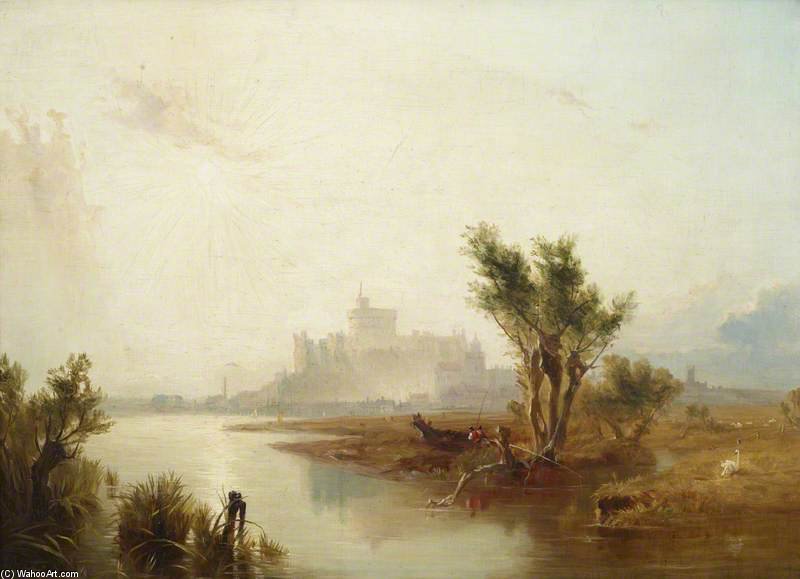 Wikioo.org - The Encyclopedia of Fine Arts - Painting, Artwork by James Baker Pyne - View Of Windsor Castle From The River