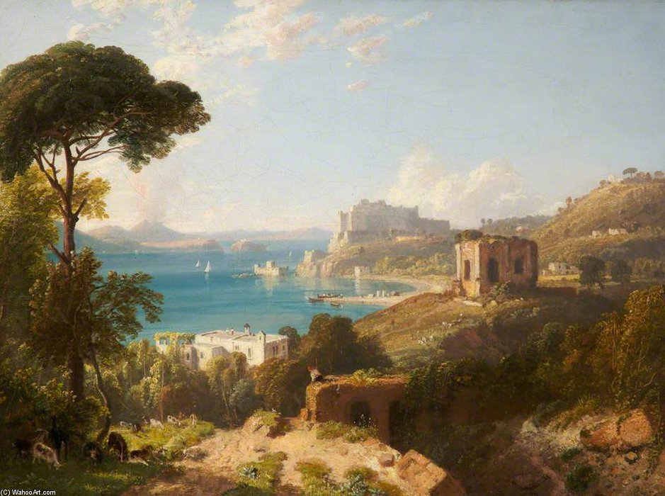 Wikioo.org - The Encyclopedia of Fine Arts - Painting, Artwork by James Duffield Harding - An Italian Coast Scene