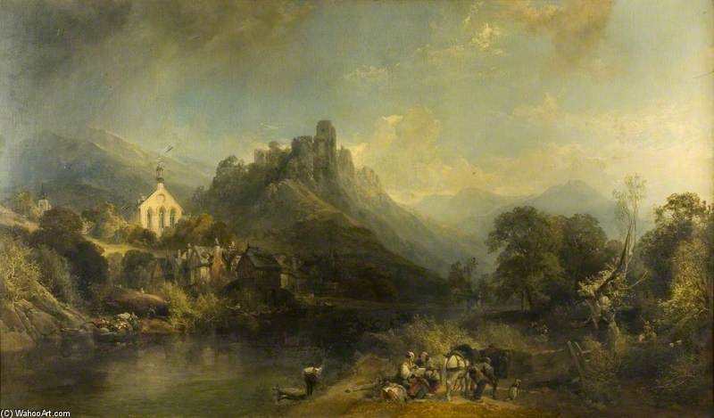 WikiOO.org - Encyclopedia of Fine Arts - Lukisan, Artwork James Duffield Harding - Beilstein On The Moselle, Germany