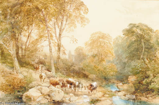 Wikioo.org - สารานุกรมวิจิตรศิลป์ - จิตรกรรม James Duffield Harding - Bolton Abbey And Woods; And Betws-y-coed Mill