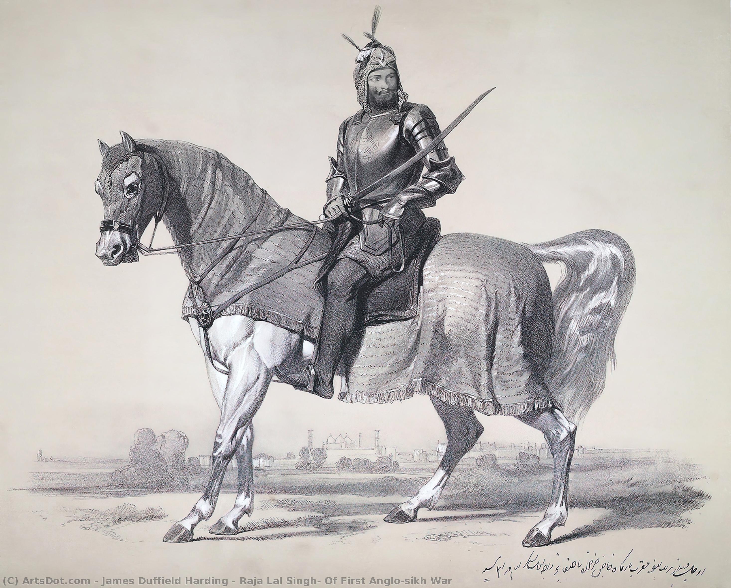 Wikioo.org - The Encyclopedia of Fine Arts - Painting, Artwork by James Duffield Harding - Raja Lal Singh, Of First Anglo-sikh War