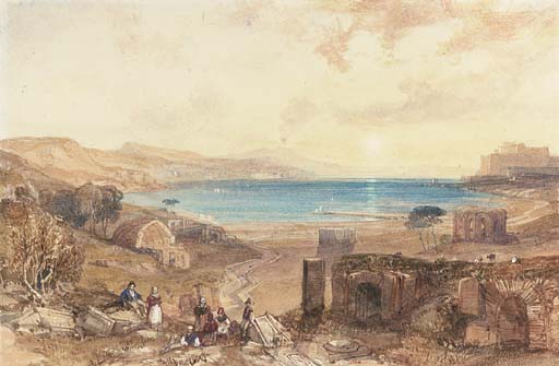Wikioo.org - The Encyclopedia of Fine Arts - Painting, Artwork by James Duffield Harding - The Bay Of Baia, Naples