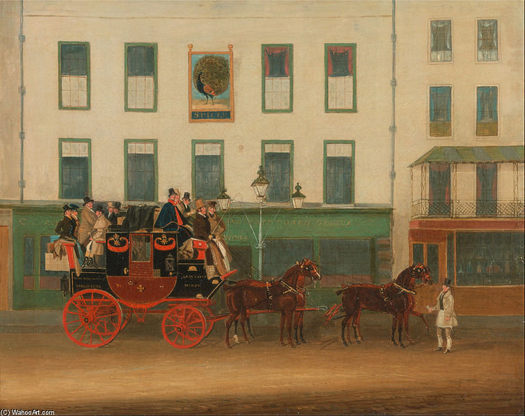 Wikioo.org - The Encyclopedia of Fine Arts - Painting, Artwork by James Pollard - The London-manchester Stage Coach