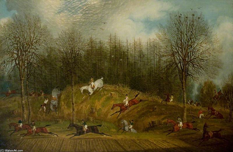 Wikioo.org – L'Enciclopedia delle Belle Arti - Pittura, Opere di James Pollard - Il St Albans Gran Steeplechase -