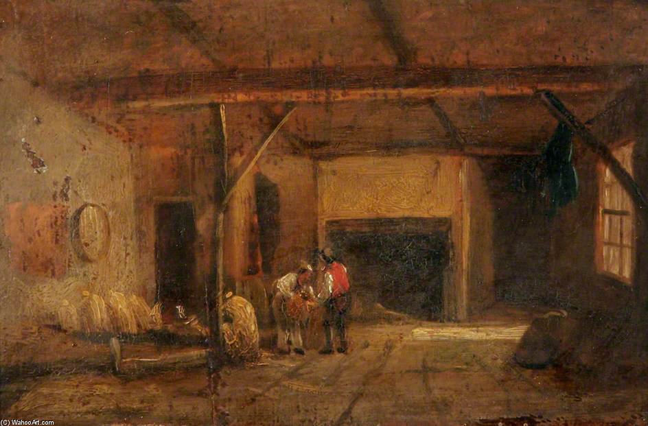 Wikioo.org - The Encyclopedia of Fine Arts - Painting, Artwork by James Stark - An Interior Of An Old Bakehouse, Bank Street, Norwich
