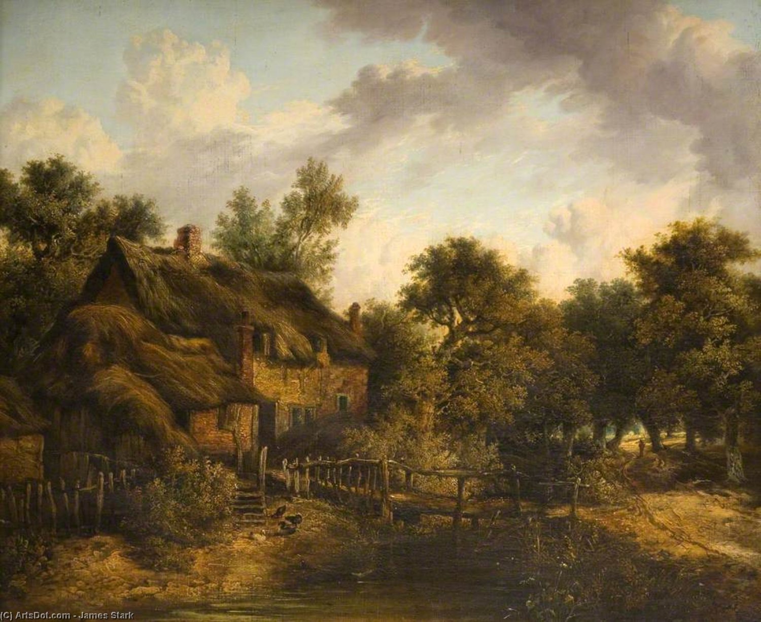 Wikioo.org - The Encyclopedia of Fine Arts - Painting, Artwork by James Stark - Landscape With A Cottage