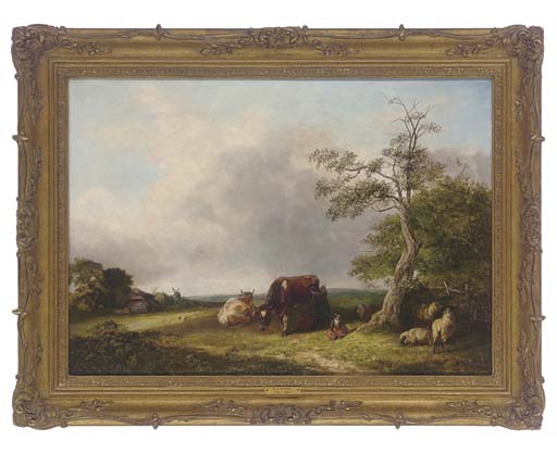 WikiOO.org - Εγκυκλοπαίδεια Καλών Τεχνών - Ζωγραφική, έργα τέχνης James Stark - Milking The Cows
