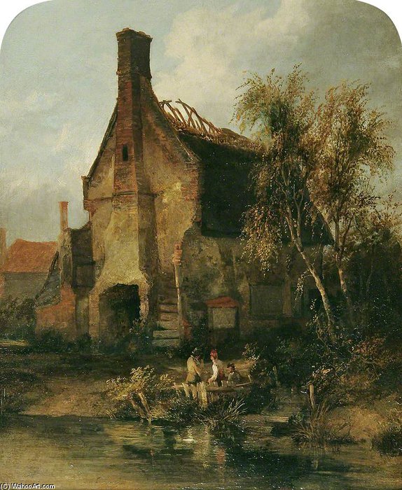 WikiOO.org - אנציקלופדיה לאמנויות יפות - ציור, יצירות אמנות James Stark - The Gable End Of A Cottage