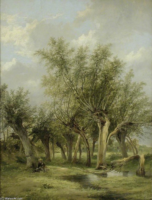 WikiOO.org - Encyclopedia of Fine Arts - Målning, konstverk James Stark - The Willow Stream