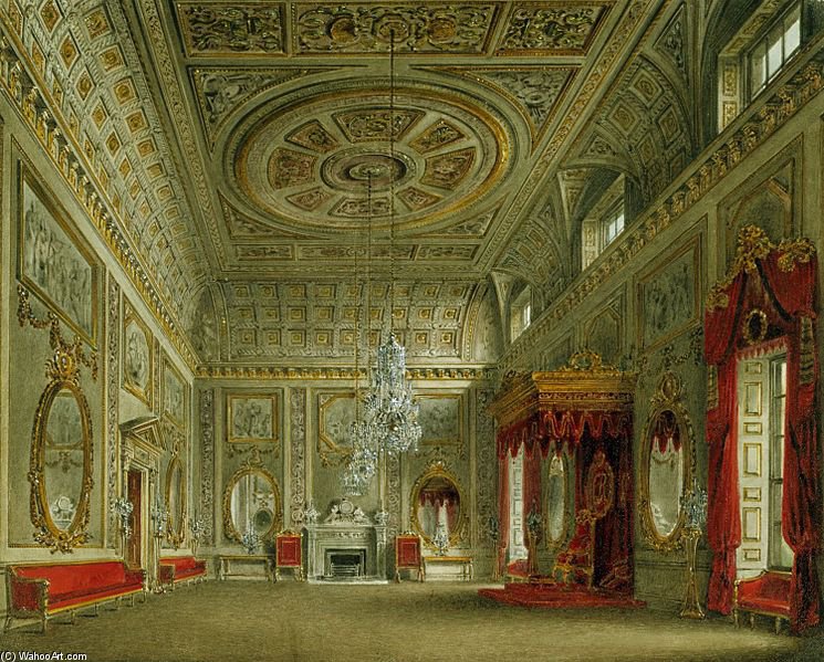 WikiOO.org - Εγκυκλοπαίδεια Καλών Τεχνών - Ζωγραφική, έργα τέχνης James Stephanoff - Buckingham House, The Saloon