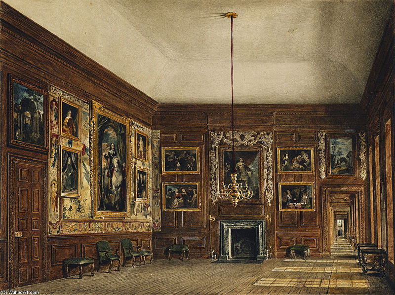 Wikioo.org – La Enciclopedia de las Bellas Artes - Pintura, Obras de arte de James Stephanoff - Hampton Court Palace, Sala Segunda Presencia