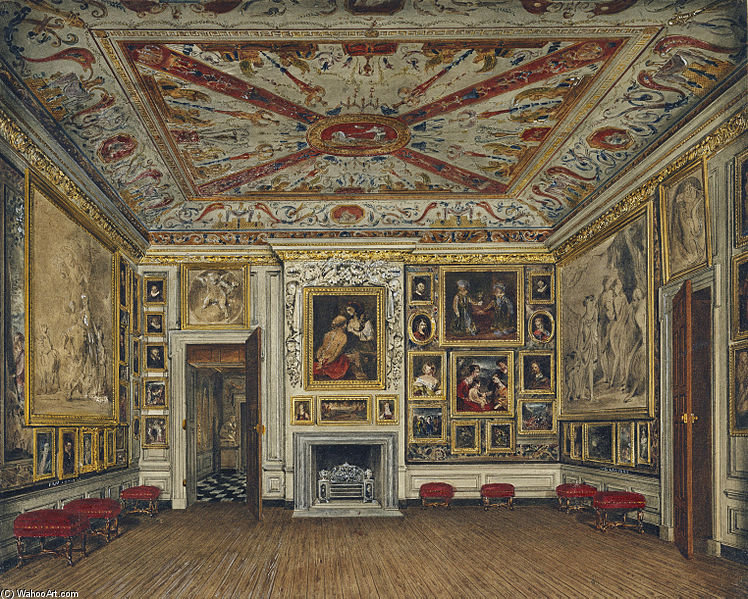 WikiOO.org - Енциклопедія образотворчого мистецтва - Живопис, Картини
 James Stephanoff - Kensington Palace, Presence Chamber