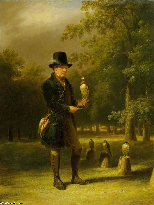 Wikioo.org - The Encyclopedia of Fine Arts - Painting, Artwork by James William Giles - A Falconer