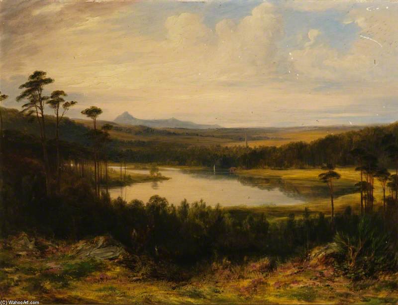 Wikioo.org - The Encyclopedia of Fine Arts - Painting, Artwork by James William Giles - A Lake At Haddo