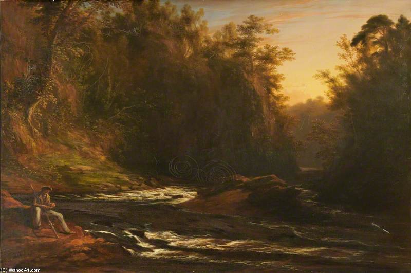 Wikioo.org - The Encyclopedia of Fine Arts - Painting, Artwork by James William Giles - Evening On The Findhorn