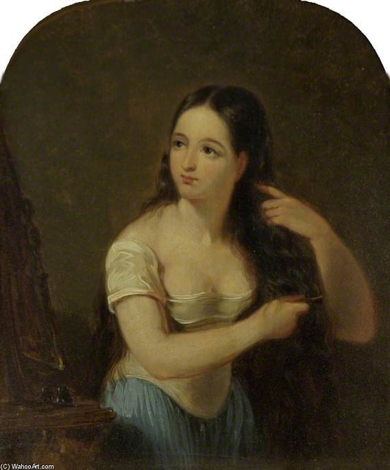Wikioo.org - Encyklopedia Sztuk Pięknych - Malarstwo, Grafika James William Giles - Girl Combing Her Hair