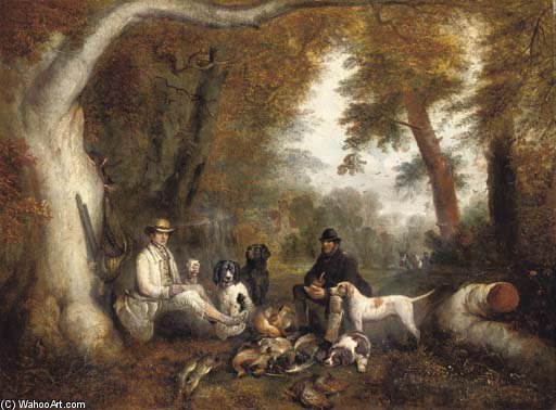 WikiOO.org - 百科事典 - 絵画、アートワーク James William Giles - ハッピー 狩猟