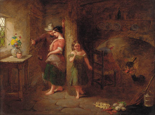 Wikioo.org - The Encyclopedia of Fine Arts - Painting, Artwork by John Anthony Puller - Figures In A Cottage Interior
