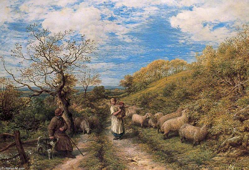 Wikioo.org - The Encyclopedia of Fine Arts - Painting, Artwork by John Linnell - A Surrey Lane