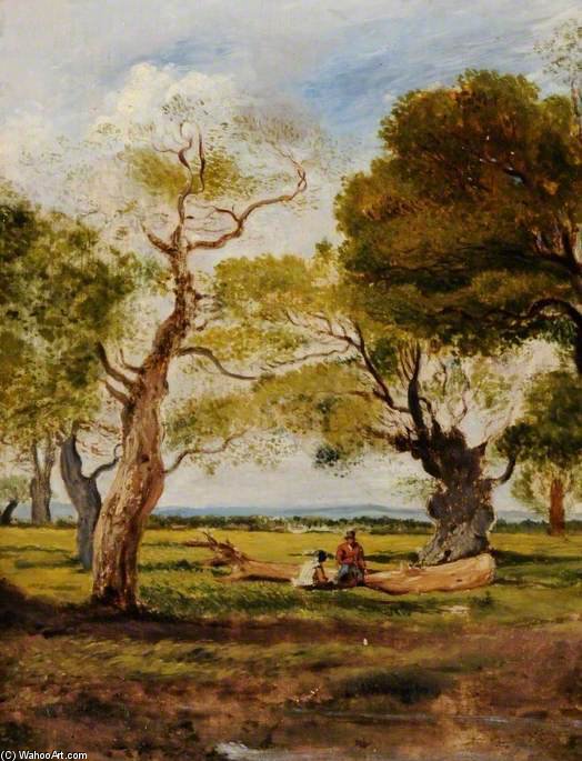 WikiOO.org - Encyclopedia of Fine Arts - Maľba, Artwork John Linnell - In Windsor Forest, Berkshire