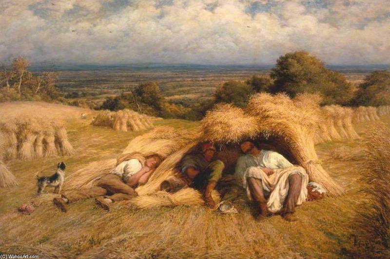 Wikioo.org - The Encyclopedia of Fine Arts - Painting, Artwork by John Linnell - Reapers, Noonday Rest