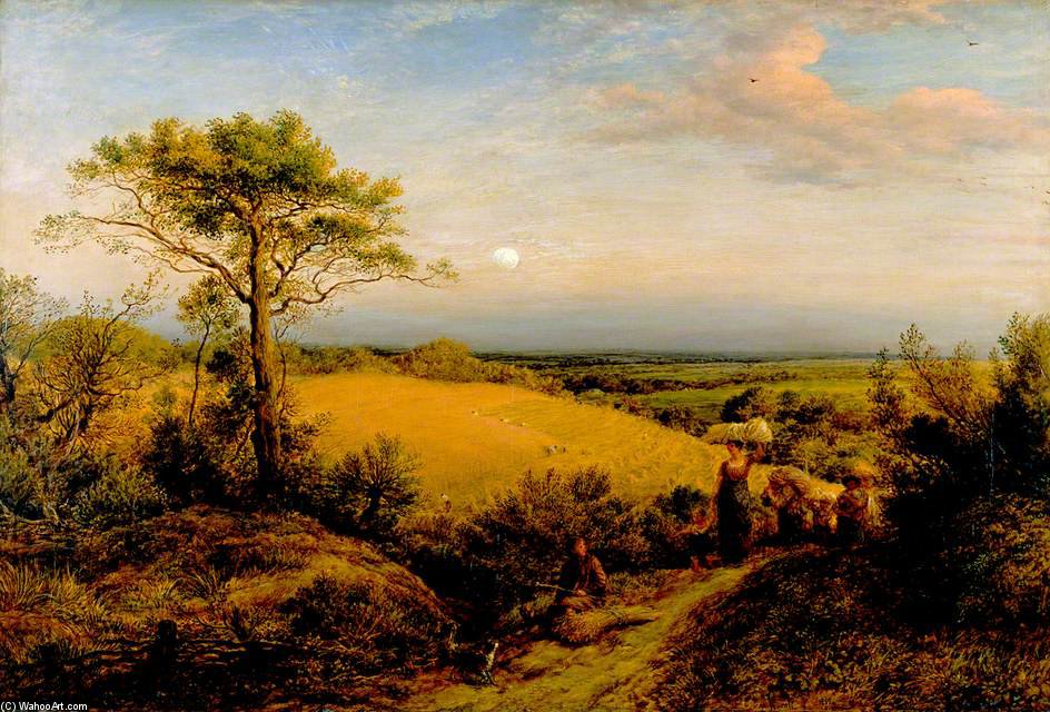 Wikioo.org - The Encyclopedia of Fine Arts - Painting, Artwork by John Linnell - The Harvest Moon