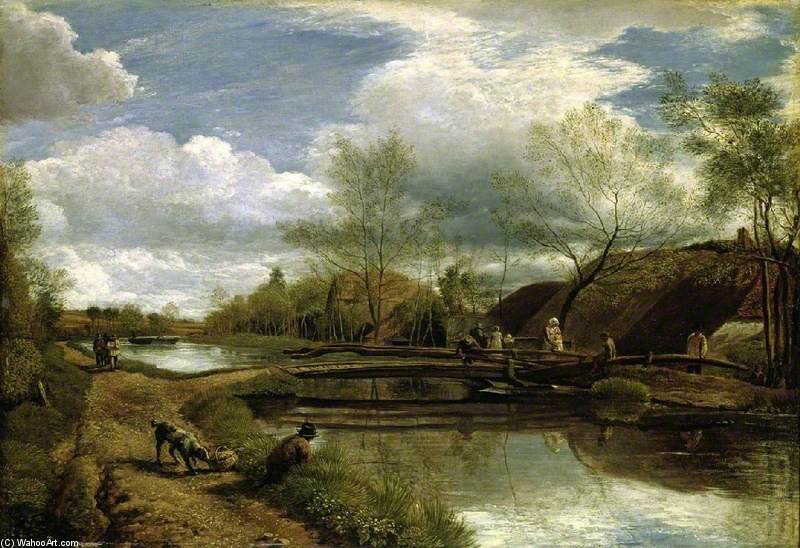 WikiOO.org - Encyclopedia of Fine Arts - Maalaus, taideteos John Linnell - The River Kennet, Near Newbury