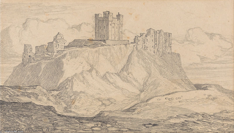 WikiOO.org - Enciclopédia das Belas Artes - Pintura, Arte por John Sell Cotman - Bamborough Castle, Northumberland -