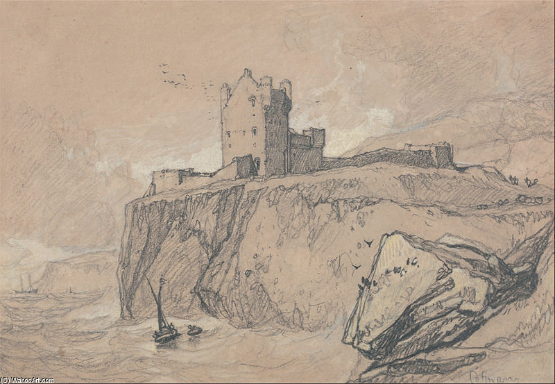 WikiOO.org - Enciclopedia of Fine Arts - Pictura, lucrări de artă John Sell Cotman - Bamborough Castle, Northumberland