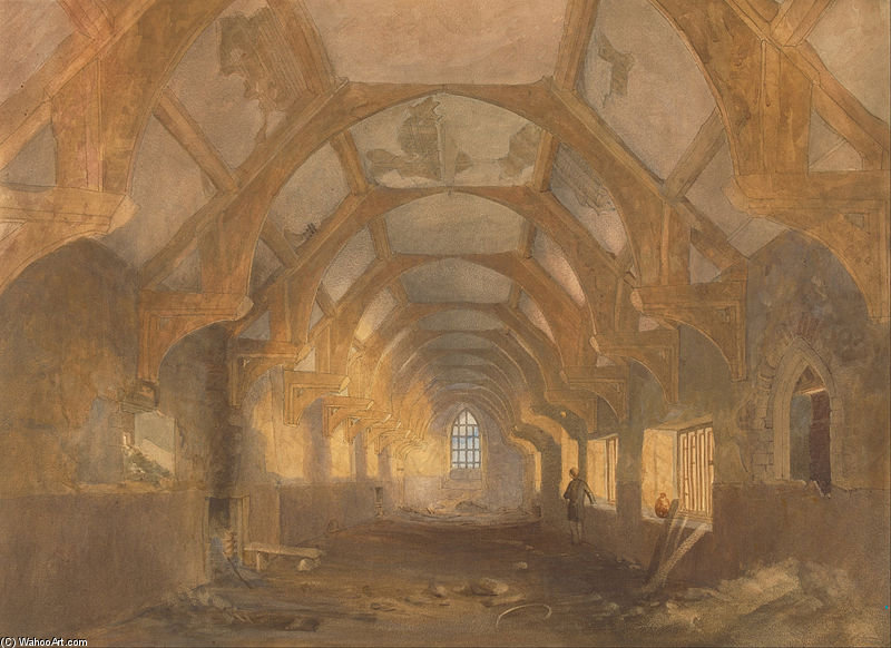 WikiOO.org - دایره المعارف هنرهای زیبا - نقاشی، آثار هنری John Sell Cotman - British - Interior Of A Dormitory Of The Ipswich Blackfriars At The End Of Its Period Of Occupation By Ipswich