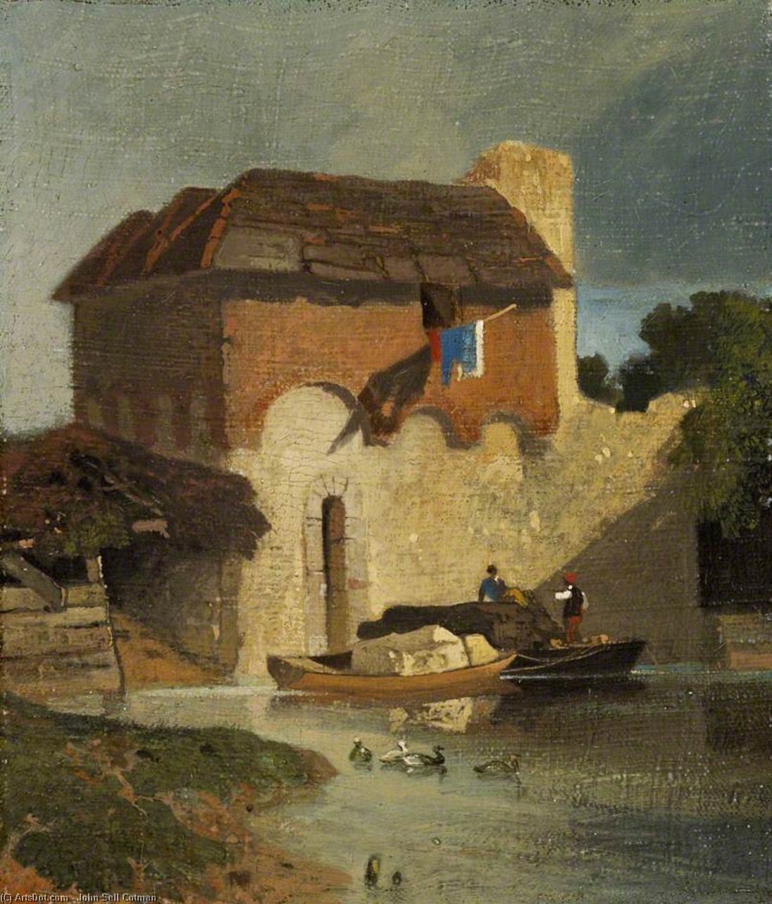 WikiOO.org - Encyclopedia of Fine Arts - Maalaus, taideteos John Sell Cotman - Buildings On A River