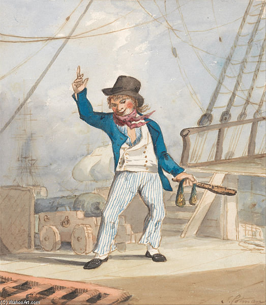 Wikioo.org - สารานุกรมวิจิตรศิลป์ - จิตรกรรม John Sell Cotman - Caricature Of A Sailo