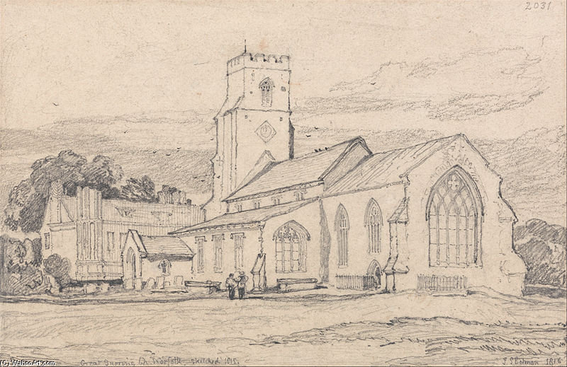 WikiOO.org - Encyclopedia of Fine Arts - Maalaus, taideteos John Sell Cotman - Great Snoring Church, Norfolk