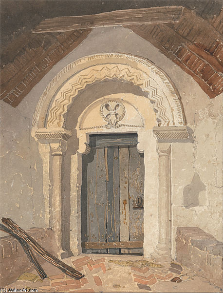 Wikioo.org - The Encyclopedia of Fine Arts - Painting, Artwork by John Sell Cotman - Norman Doorway, Tottenhill Church, Norfolk