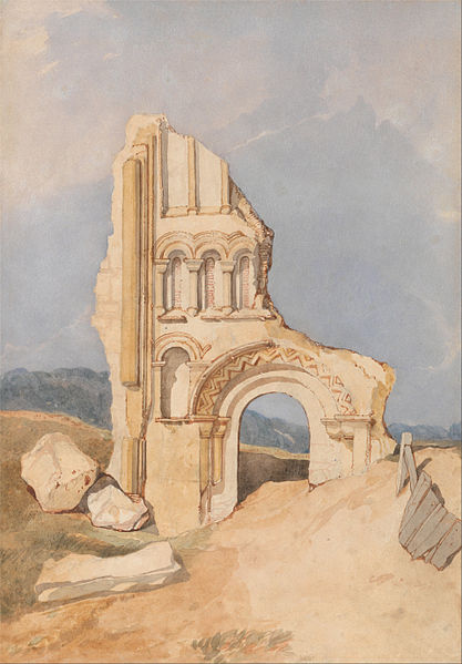 Wikioo.org - The Encyclopedia of Fine Arts - Painting, Artwork by John Sell Cotman - Ruin Of A Norman Church