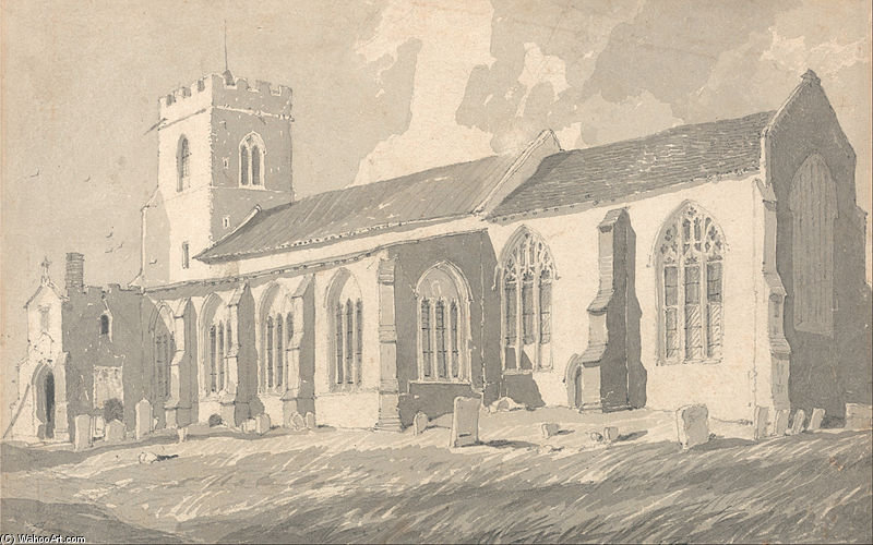 Wikioo.org – L'Enciclopedia delle Belle Arti - Pittura, Opere di John Sell Cotman - South Side Of Catfield Chiesa, Norfolk
