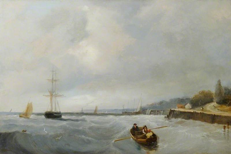 Wikioo.org - The Encyclopedia of Fine Arts - Painting, Artwork by John Sell Cotman - Southend, Pier Hill