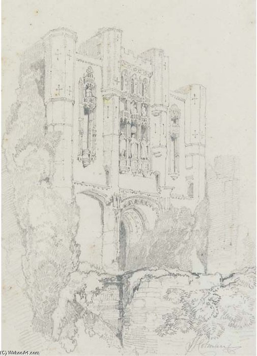 WikiOO.org - Encyclopedia of Fine Arts - Maalaus, taideteos John Sell Cotman - The Gate House, Thornton Abbey, Humberside
