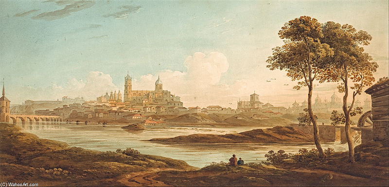 Wikioo.org - The Encyclopedia of Fine Arts - Painting, Artwork by John Varley I (The Older) - City On A River