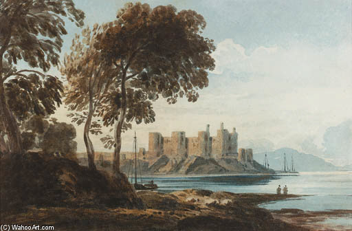 WikiOO.org - Güzel Sanatlar Ansiklopedisi - Resim, Resimler John Varley I (The Older) - Conway Castle, North Wales