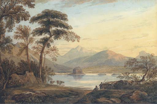 WikiOO.org - Εγκυκλοπαίδεια Καλών Τεχνών - Ζωγραφική, έργα τέχνης John Varley I (The Older) - Kilchurn Castle, Loch Awe -