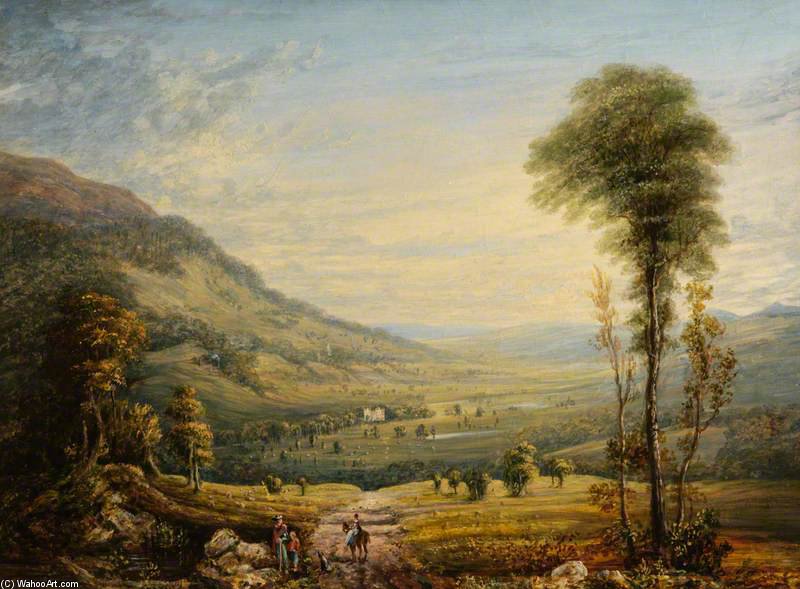 WikiOO.org - Enciclopedia of Fine Arts - Pictura, lucrări de artă John Varley I (The Older) - View With Leith Hall