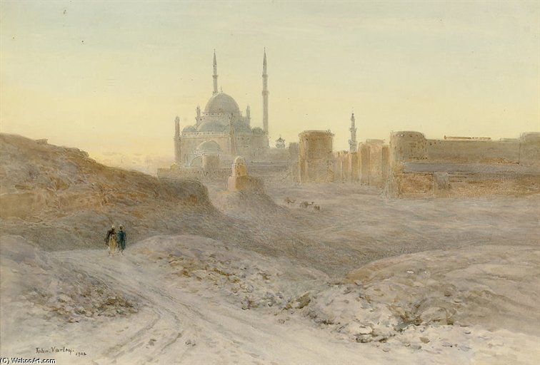 WikiOO.org - Encyclopedia of Fine Arts - Malba, Artwork John Varley Ii (The Younger) - The Citadel And Mosque Of Mehemet-ali Of The Desert