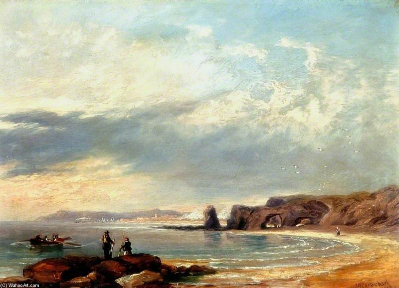 WikiOO.org - Encyclopedia of Fine Arts - Målning, konstverk John Wilson Carmichael - Marsden Rocks, Sunderland