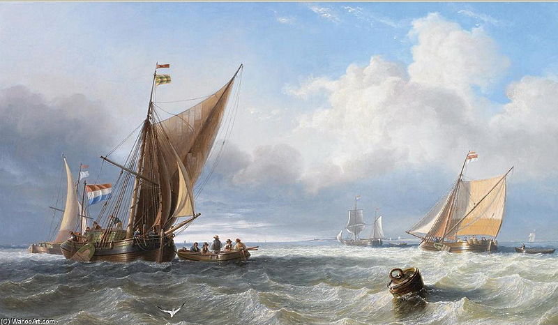 Wikioo.org - The Encyclopedia of Fine Arts - Painting, Artwork by John Wilson Carmichael - Off The Dutch Coast