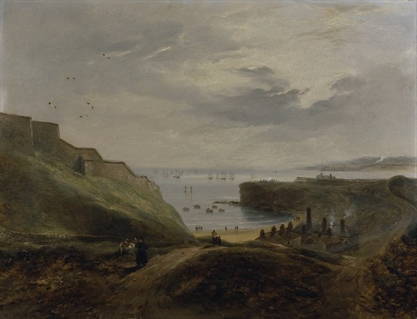 WikiOO.org - Encyclopedia of Fine Arts - Maalaus, taideteos John Wilson Carmichael - Prior's Haven, Tynemouth - Sunrise