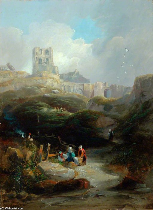 WikiOO.org - Encyclopedia of Fine Arts - Målning, konstverk John Wilson Carmichael - Scarborough Castle