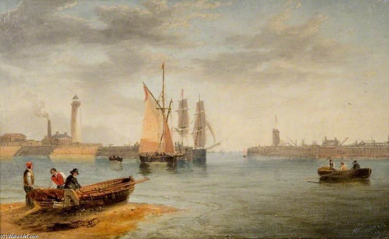 Wikioo.org - สารานุกรมวิจิตรศิลป์ - จิตรกรรม John Wilson Carmichael - Sunderland Harbour