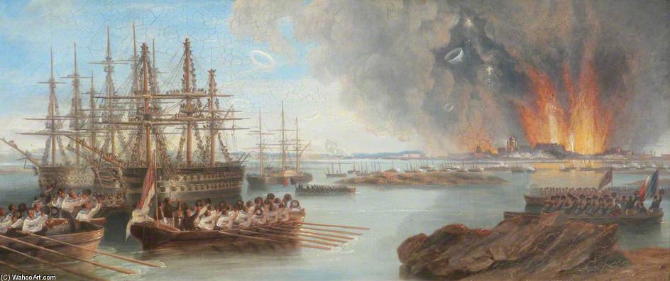 Wikioo.org - The Encyclopedia of Fine Arts - Painting, Artwork by John Wilson Carmichael - The Bombardment Of Sebastopol